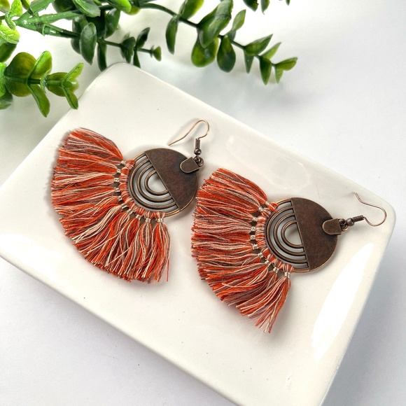 Bohemian Ethnic Tassel Dangle Earrings - Picture 1 of 3